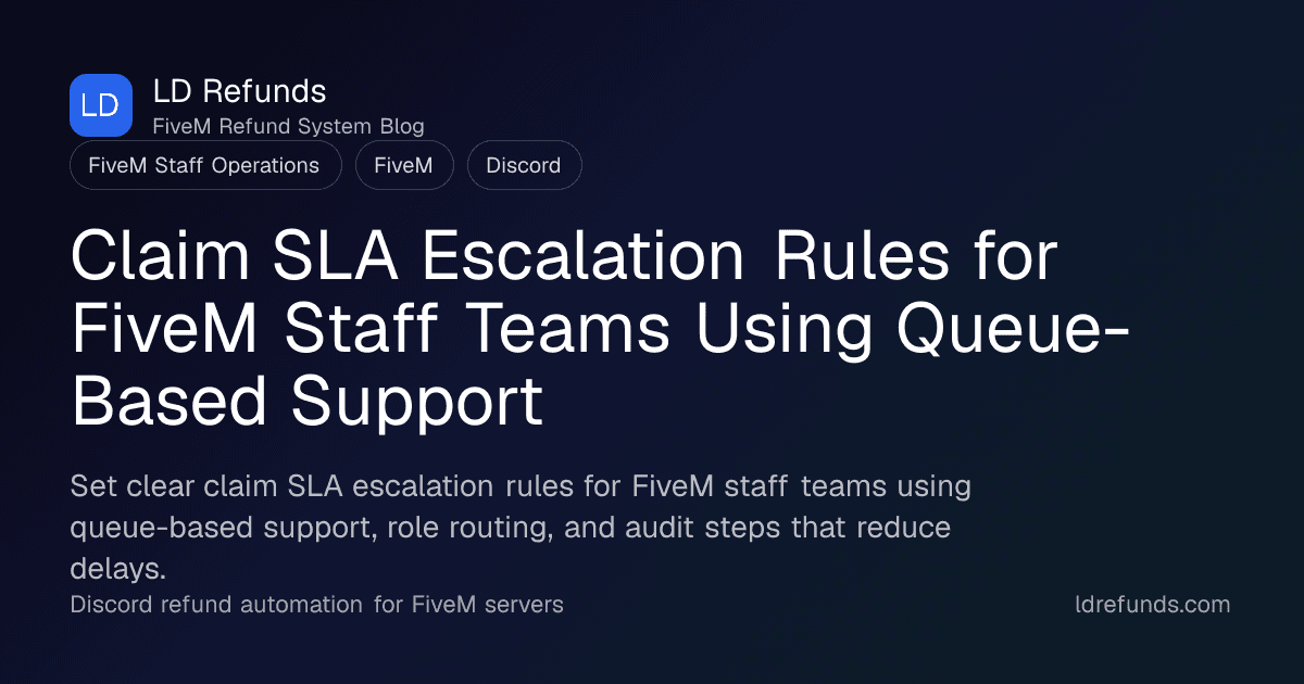 Claim SLA Escalation Rules for FiveM Staff Teams Using Queue-Based Support