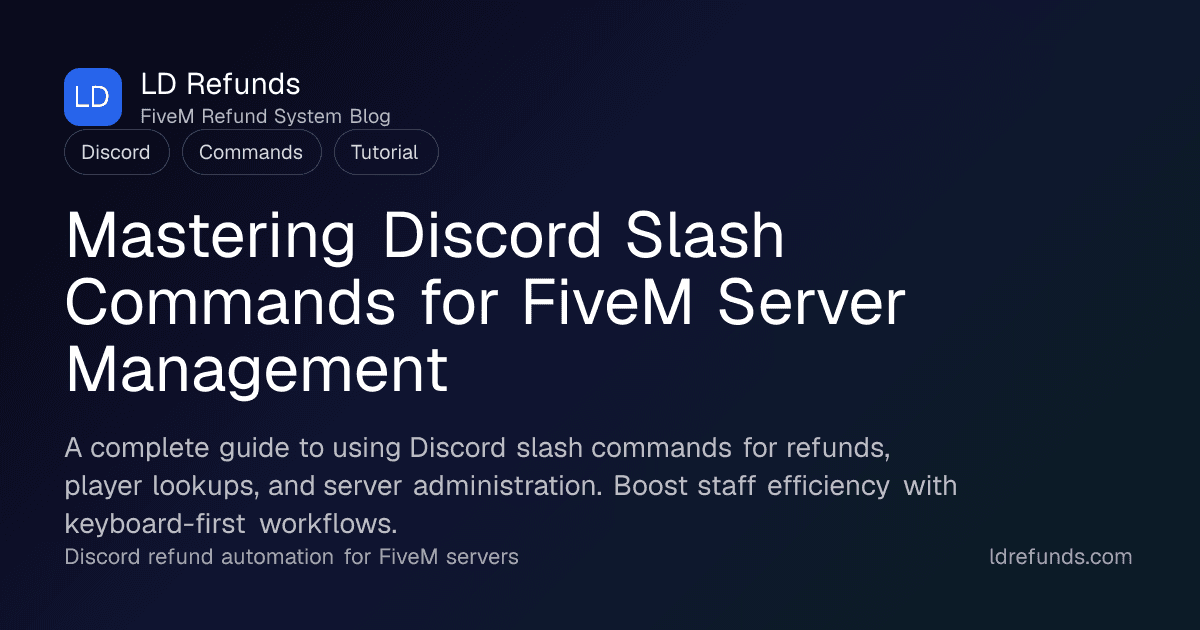 Mastering Discord Slash Commands for FiveM Server Management