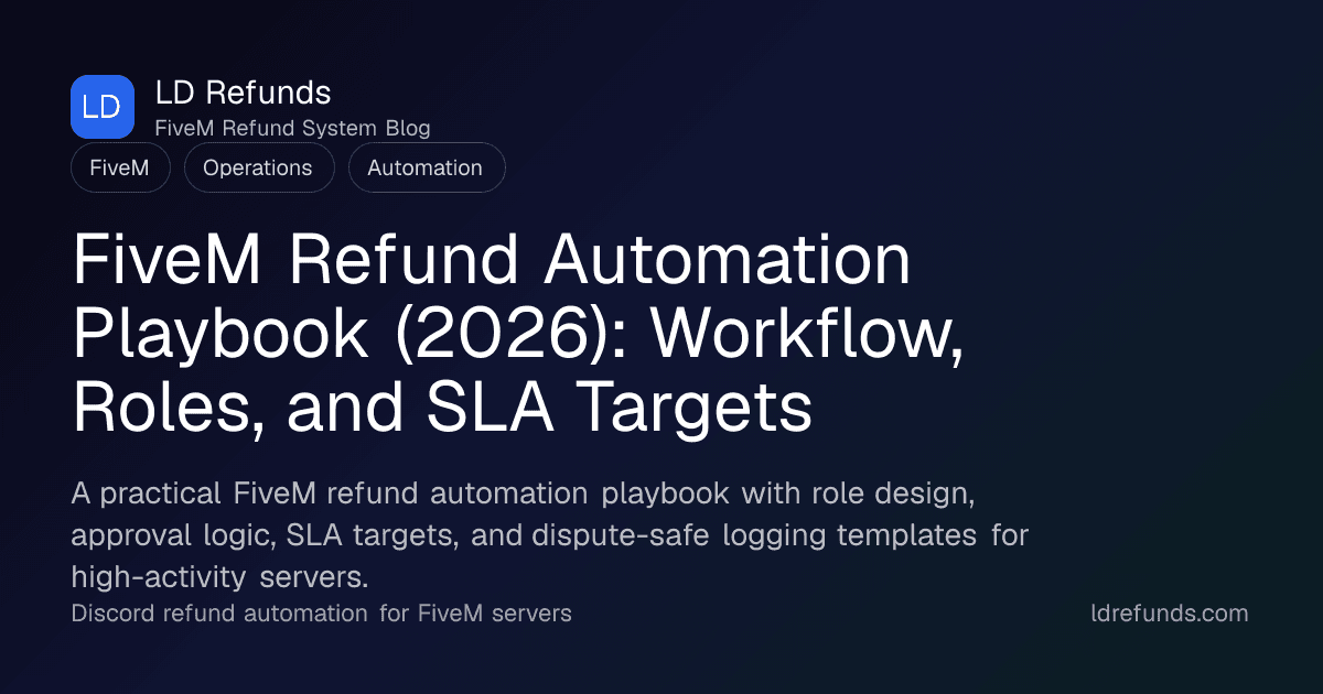 FiveM Refund Automation Playbook (2026): Workflow, Roles, and SLA Targets
