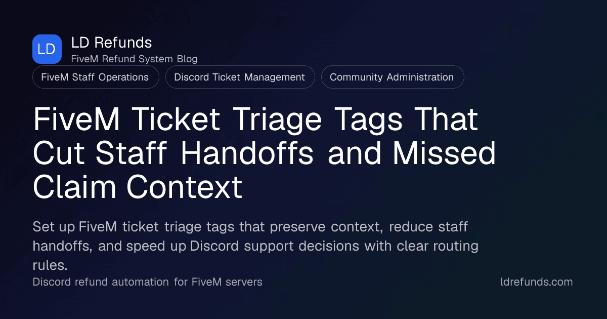 FiveM Ticket Triage Tags That Cut Staff Handoffs and Missed Claim Context