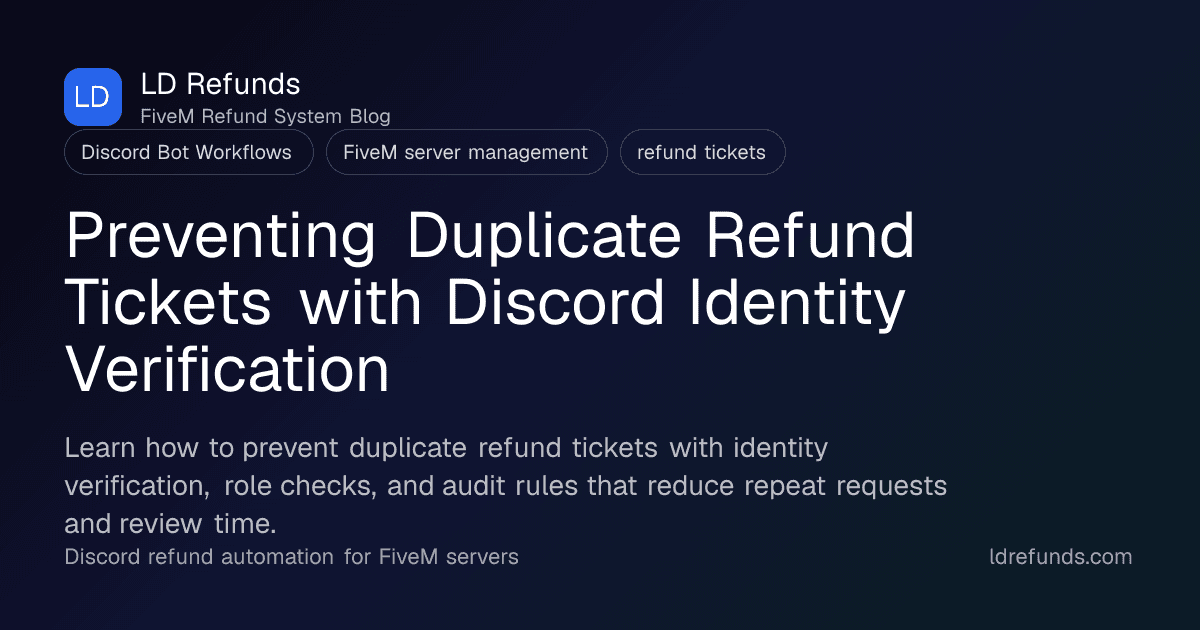 Preventing Duplicate Refund Tickets with Discord Identity Verification
