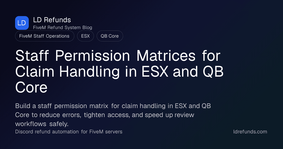 Staff Permission Matrices for Claim Handling in ESX and QB Core